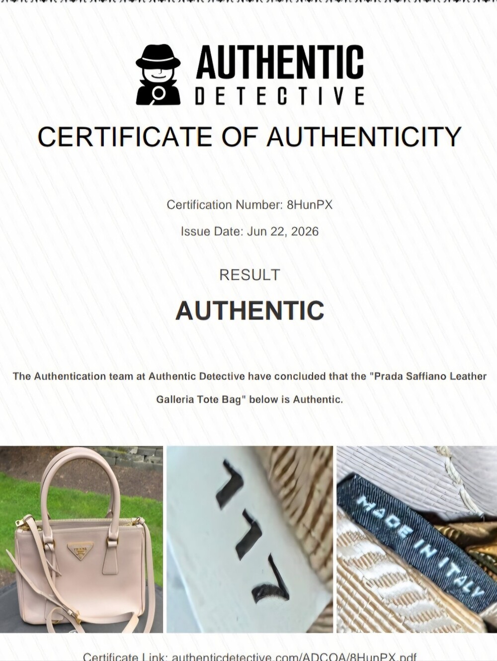 Prada Galleria Small Saffiano leather bag with COA - Picture 11 of 11